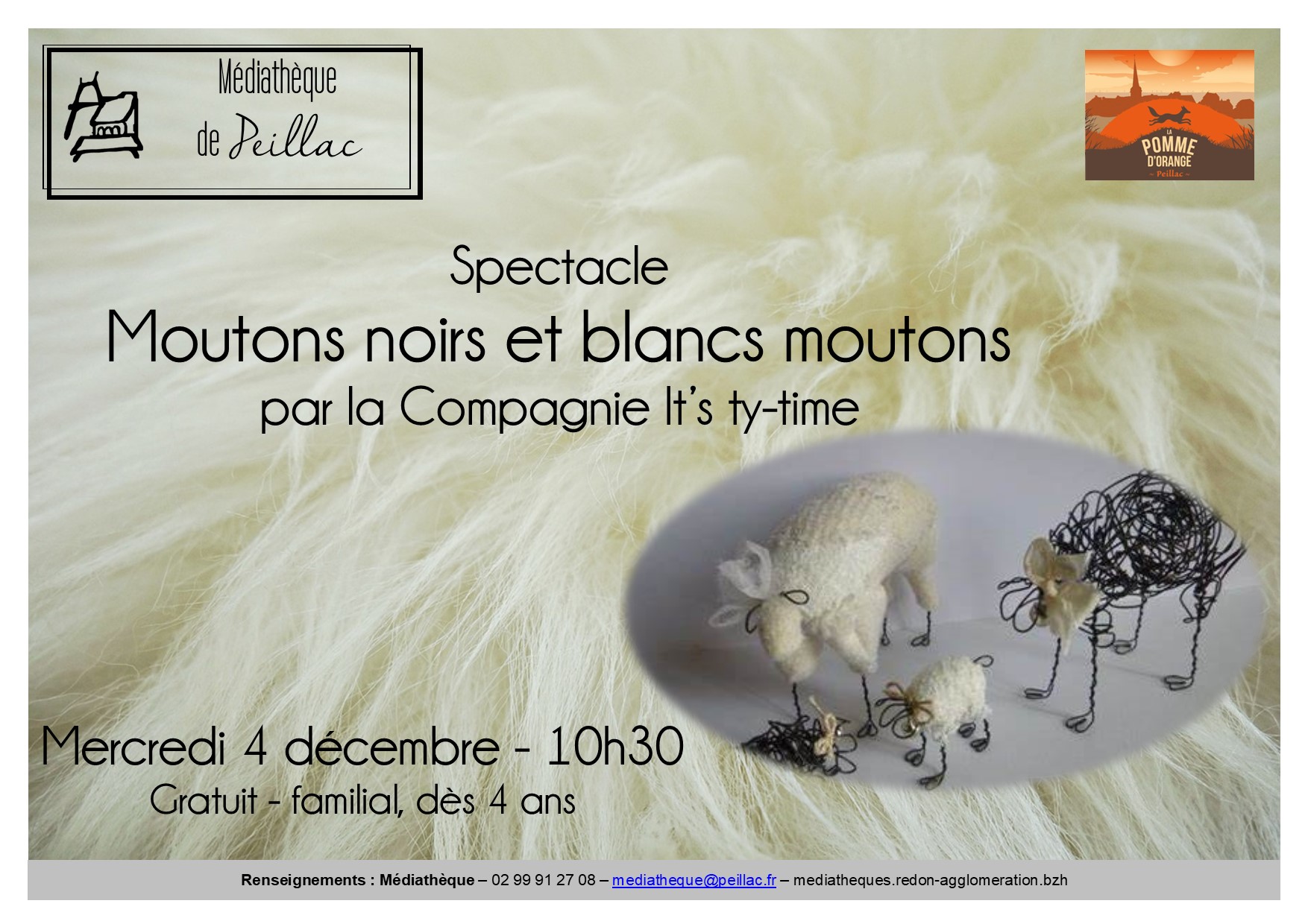 Affiche moutons noirs et blancs moutons